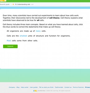 Seventh gradeP. 1 Understanding cellsJL5Over time, many sci... | Filo