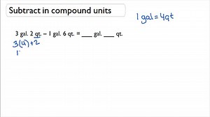 Subtracting Capacities in Compound Units (English Units) ( Video ) | Measurement