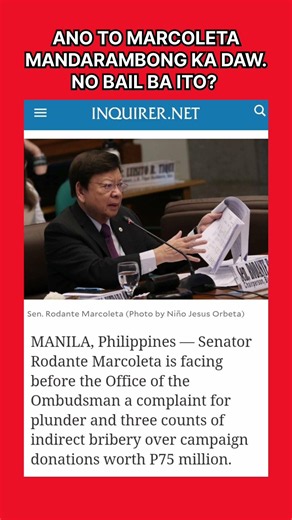 MARCOLETA KINASUHAN NG 3 COUNTS NG INDIRECT BRIBERY.