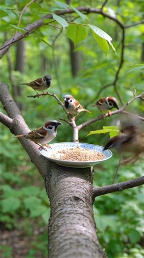 “Feeding Wild Birds in Their Natural Habitat 🐦🌿 (Ultra Realistic Close-Up)”#birds #wildlife #nature