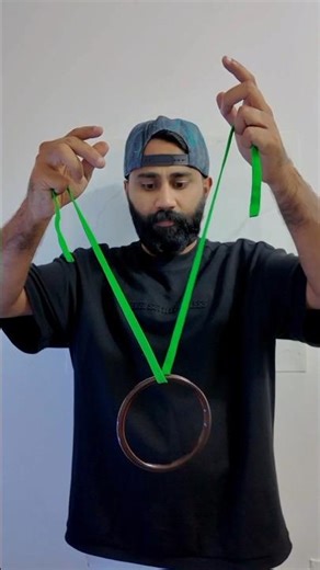 ➰️⭕️Rope and ring link trick #magic #illusion