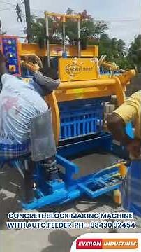 Everon 1119 Concrete Block Machine with Auto Feeder | Hollow & Solid Block Making | 98430 92454