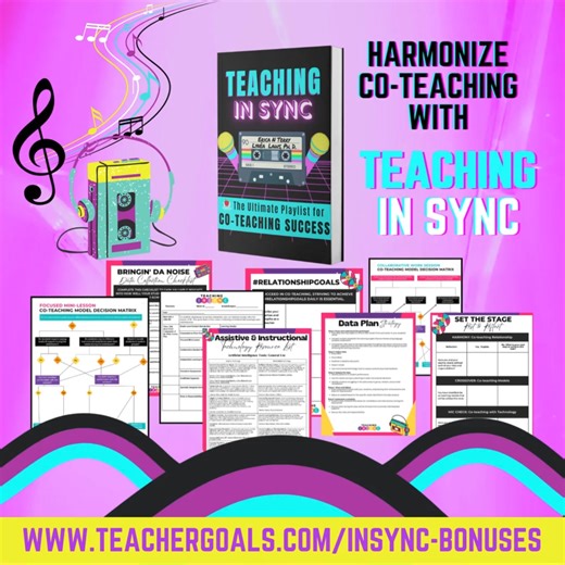 🎤 Bring Harmony to your Co-teaching Game 👉 Get started now http://www.teachergoals.com/insync-bonuses Teaching In Sync is your guide to transformative co-teaching! This must-have book is packed with strategies and insights to elevate your co-teaching experience. Unlock a world of bonus resources! Download over 2 dozen resources to help you dive deeper and enhance your understanding of this revolutionary book. It's the future of collaborative education! 🌟 #TeachingInSync | Help A Teacher