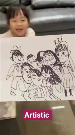 Amazing child artist draws masterpiece !!!✏️💕#shorts #drawing