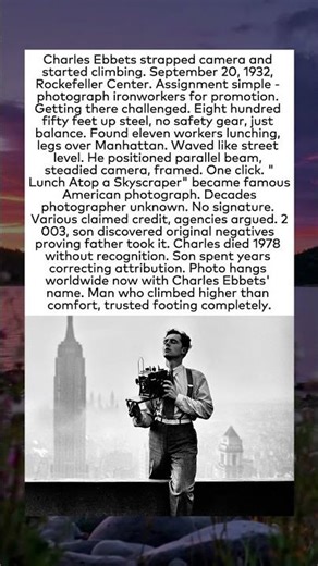 Climbed Eight Hundred Fifty Feet For Perfect Shot