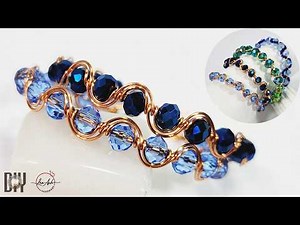 Wavy Bracelet | Simple wire jewelry making with bead 1143