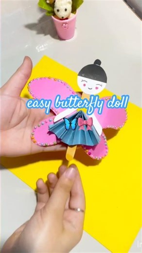 diy easy butterfly doll 🦋🎎#shorts #creative saniya #subscribe #diy #easycraft #art