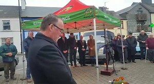 Fr. Michael Gormally performs the official blessing of the memorial to Corporal Fintan Heneghan in Ballinrobe today. Corporal Heneghan was killed by a landmine while on peacekeeping duties with the UN in Lebanon in 1989. | The Connaught Telegraph