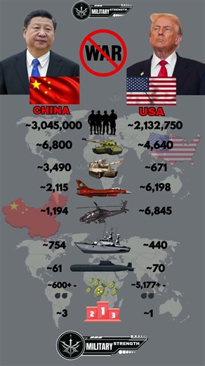 China 🇨🇳 vs USA 🇺🇸 Military Power Comparison 2025
