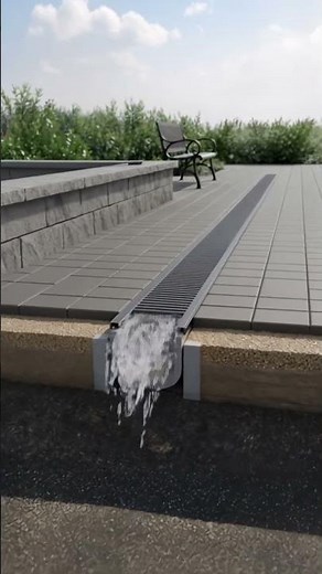 Trench Drain Installation in Paver Patio / Linear Drainage System Cross-Section