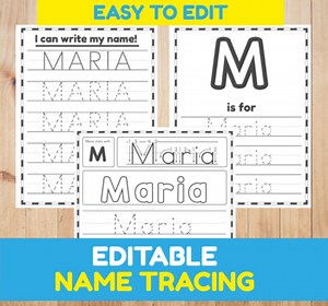 Name Writing Practice Editable: Writing My Name
