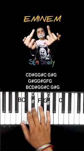 Real Slim Shady | Eminem | 🤯🖕🔥 easy piano #piano #shorts