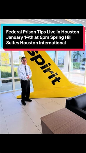Federal Prison Tips Nationwide Tour Kicks Off in Houston. We're excited to announce that Federal Prison Tips is launching our nationwide tour starting January 14th-15th in Houston! Join us as we discuss federal prison, federal court, the First Step Act, Second Chance Act, and advocacy opportunities. We'll be meeting up at local spots like Pappadeaux's and E&J's before hosting our main event from 6:00 to 8:00 PM at the Houston International Airport. Tickets are just $20 or any small donation abov