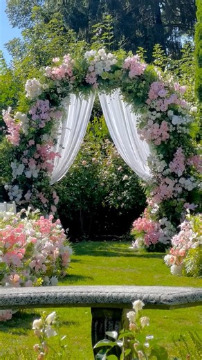 FINO DECOR | Vancouver Luxury Event Decoration Service | ✨ How gorgeous is this ceremony setup at Hycroft Manor? ✨ A breathtaking garden scene with a more-than-10ft-high arch, dressed in soft... | Instagram