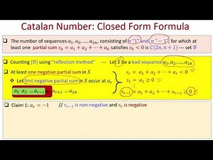 lec41 Catalan Numbers – Derivation of Closed Form Formula