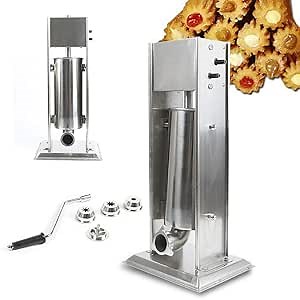 Manual Churros Maker Machine 5L Commercial Churros Maker Stainless Steel Latin Fruit Machine with 4 Nozzles Heavy Duty Churros Machine