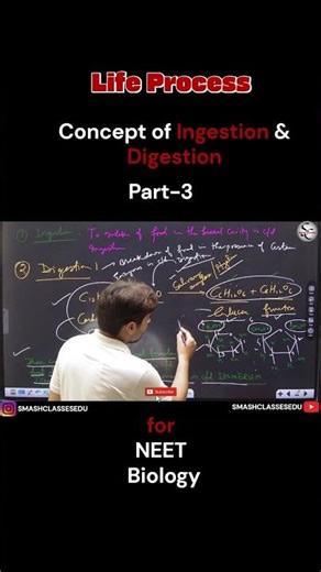 Concept of Ingestion & Digestion Part-3 I for NEET I Biology I SMASHCLASSESEDU #neetaspirents #neet
