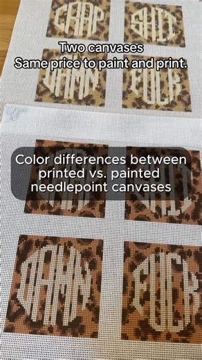 NeedlePaint on Instagram: "We love when designers share the real behind-the-scenes of canvas creation. This side-by-side breakdown of hand-painted vs. StitchPerfect™ printing shows exactly why color accuracy matters—and why so many designers are making the switch. The difference in richness, consistency, and getting what you actually envisioned? It’s everything. If you’re a designer struggling with color proofs that don’t match what arrives, or you’re curious about what StitchPerfect™ can do for