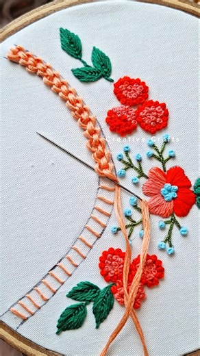 easy border embroidery #handbroidery #embroidery #shorts