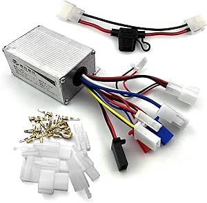 L-faster 24V 250W Electric Bike Brush Motor Controller with Fuse Box and 20A Fuses Comes with Matched Connectors