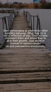 49K views · 799 reactions | Don't personalize or internalize other people's behavior. What they do is not a reflection of you. Their actions represent them and where they're at in their growth. Just observe instead of getting caught up and overreacting emotionally. | Soulology | Facebook