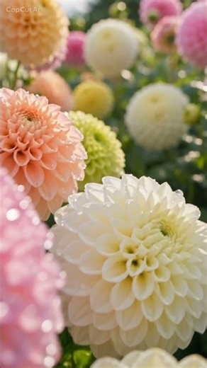 Beautiful Dahlia Flowers in the Garden 아름다운 정원에 피어난 다알리아 꽃