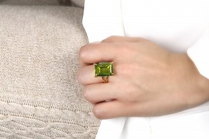 Peridot Ring · 14k Gold Ring · Rectangle Ring · Green Stone Ring · Handmade Ring · Emerald Cut Ring · Gemstone Ring · August Birthstone Ring - Etsy