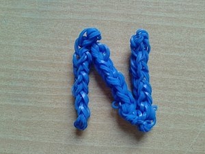 ♥ Tutorial: Letter N made of rubber bands (without a loom) ♥