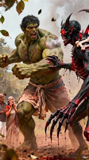 Hulk vs Terrifying Demon Brutal Fight #ai #hulk #desihulk #shorts #viral #aihulk #trendingaihulk