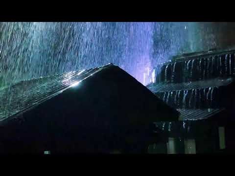 10 Hours Heavy Rain & Thunder on Tin Roof ⛈️ Instantly Fall Asleep | Deep Sleep & Insomnia Relief