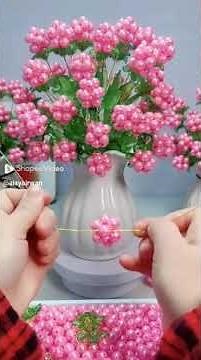 cara membuat bunga dari manik-manik mutiara #handmade #beads #flowers #jewelry