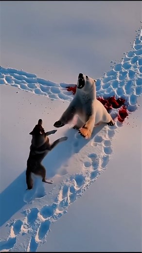 Wolf vs Bear (Bloody Snow) #animals #animasi #wolfvsbear