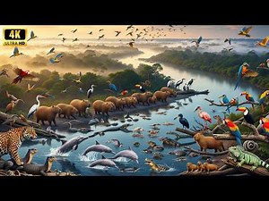 Relaxing Walk in the Amazon 🌿 Dawn Jungle Awakens with Rare Wildlife in 4K