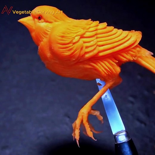 Bird Carrot Carving Tutorial for Beginners