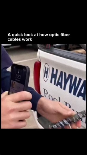 AI • Technology • Innovation on Instagram: "What looks like a glowing strand is actually light trapped on purpose. Fiber optic cables work by guiding light through ultra pure glass using a phenomenon called total internal reflection, where light bounces endlessly inside the cable instead of escaping. A tiny glass core carries the light, while a surrounding cladding layer reflects it back in whenever it hits the boundary at the right angle. Even when the cable bends, the signal stays contained. D