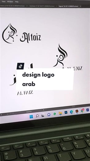 Desain Logo Unik dengan Huruf Arab
