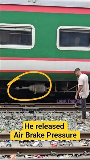 Train Air Brake Pressure Release. #train #brake #shorts