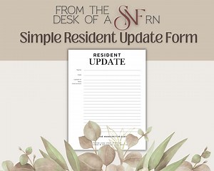Resident Update Form | Long-term Care Nursing (digital Download) - Etsy Canada