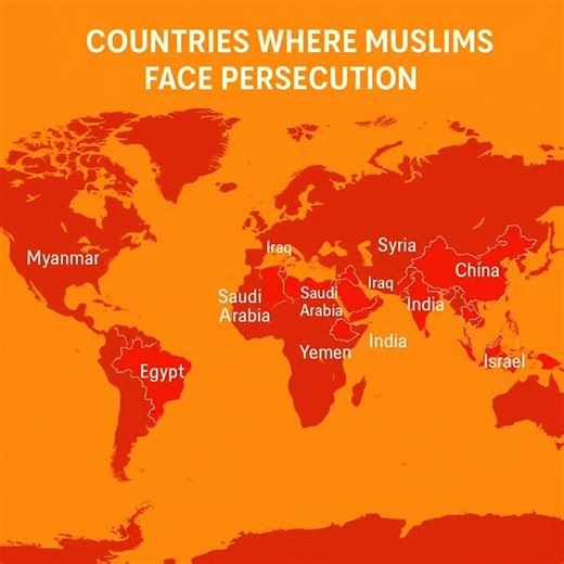 There are countries where Muslims (or particular Muslim communities or sects) face severe persecution, discrimination, or violence. Here are a few notable examples, with some context: Examples of Countries 1. Myanmar (Rohingya Muslims) The minority Rohingya Muslims in Myanmar have faced mass violence, forced displacement, loss of citizenship, and other human-rights abuses. The crisis has been described as ethnic cleansing or genocide by many analysts. Their persecution includes restrictions on m