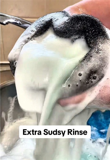 Sink overflow!! Rinse from the full bottle of fairy ds! This was unbelievable #fyp #sponge #asmr #cleantok #squeeze