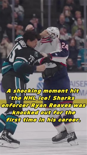 A shocking moment hit the NHL ice! Sharks enforcer Ryan Reaves was knocked out for the first time in his career. #fyp #usa_tiktok #nhltiktoks #nhlhighlights #ryanreaves