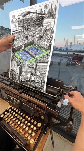 6 WEEKS of typing the US Open | ASMR Art #art #satisfying