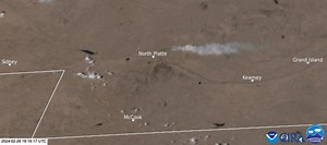 1K views · 66 reactions | A large grass fire is burning near North Platte, Nebraska, this afternoon. @NOAA's #GOESEast satellite is tracking the fire that started due to the dry, windy conditions in the region. Most of NE is currently under a #RedFlagWarning. Latest: https://www.weather.gov/ | NOAA Satellite and Information Service | Facebook