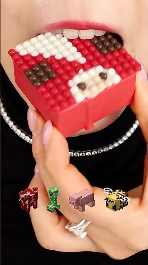 Minecraft food in real life ASMR 🖤❤️