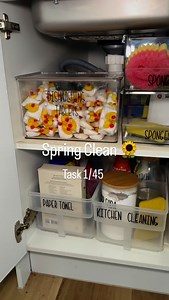 Spring Clean 🌻 1/45 Clean and declutter under your kitchen sink! If you’d like me to talk you through it and slow it down with more detail I have uploaded the longer form on YouTube 💕 If you’d like to join me and many others on completing 45 tasks to declutter, clean and organise your home my guide is linked in my bio. If you don’t want to join but want to be inspired - sit back, follow me and enjoy seeing me tick them off one by one! #springclean #clean #cleaningmotivation #declutter #organis
