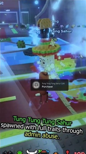 sammy spawn tung tung sahur with full mutation in admin abuse roblox part 32