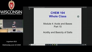Chem 104 Module 4 Part 15 Acidity and Basicity of Salts I - Quiz