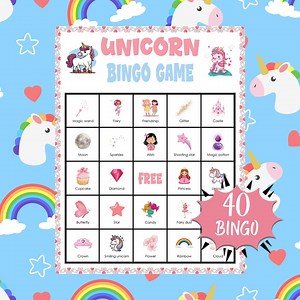 Unicorn Bingo Game: Magical Printable Activity (PDF) - Etsy