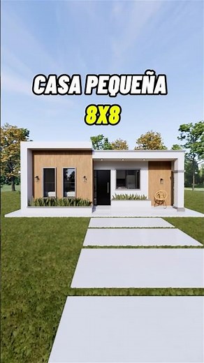 Modern minimalist 8x8 house 🏠 #houseplans #modernfacades #modernhouse #architecture