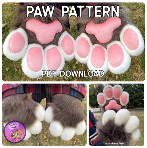 Semi-slim Fursuit Paw Pattern [PDF DOWNLOAD] *read Description Fully! - Etsy